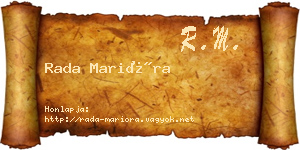 Rada Marióra névjegykártya
